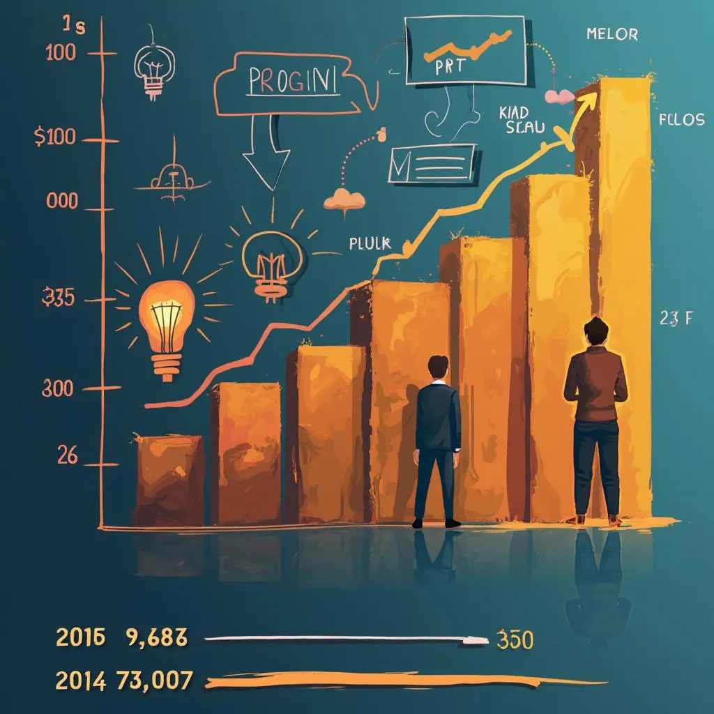 Gráfico de crescimento exponencial de uma empresa de tecnologia brasileira